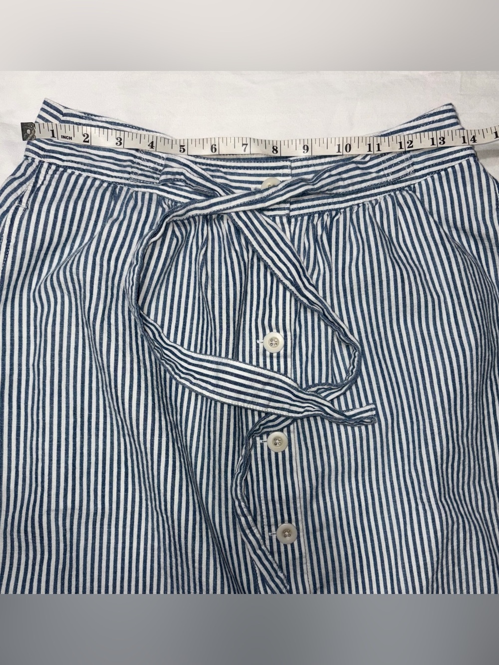 Madewell Blue and White Striped Button-Front Midi Skirt - Picture 6 of 9